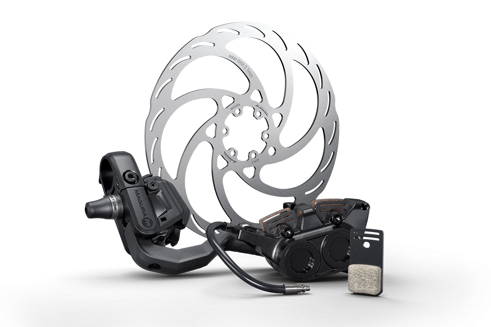 Components of a MAGURA Gustav Elite brake.