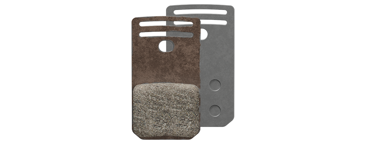 Two MAGURA disc brake pads in silver, front and rear visible.
